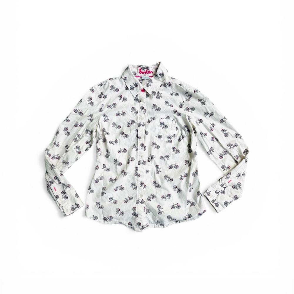 Boden Bicycle 🚲 Print Button Down Blouse Size 4P